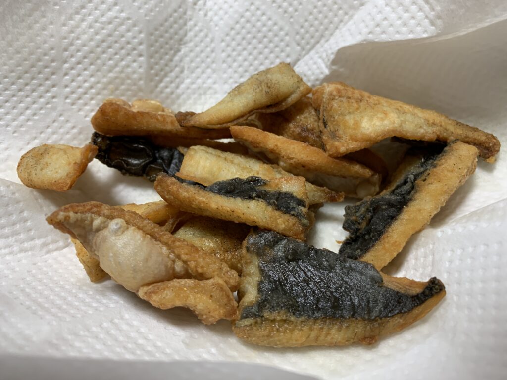 北海道苫小牧の砂浜で釣れたカレイの唐揚げ